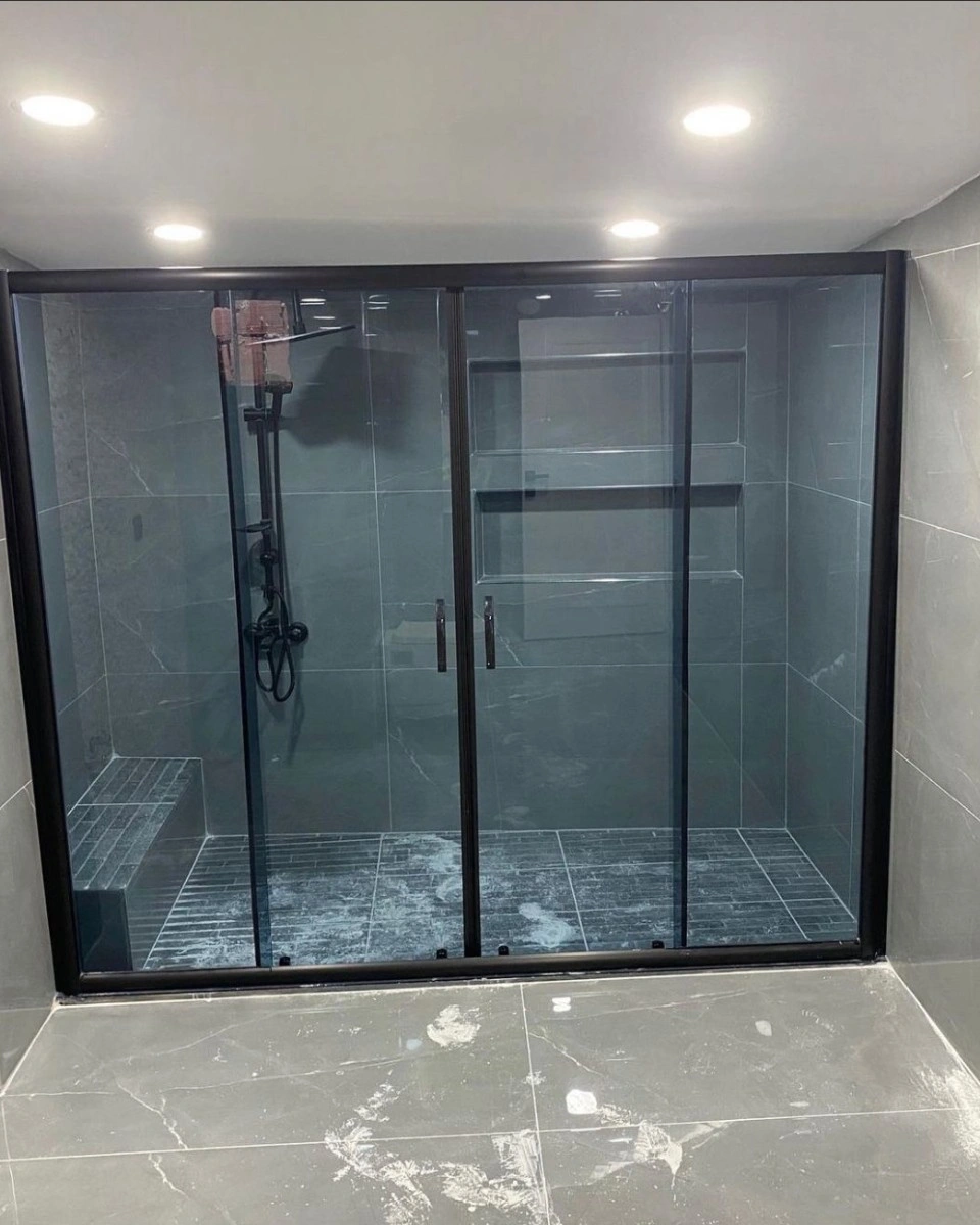 Pool Serisi Siyah Profilli Füme Cam Duşakabin - Görsel 4