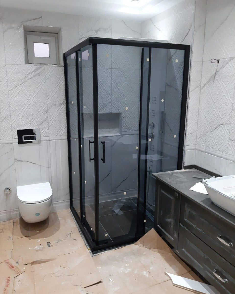 Pool Serisi Siyah Profilli Füme Cam Duşakabin  ( 2 ) - Görsel 5